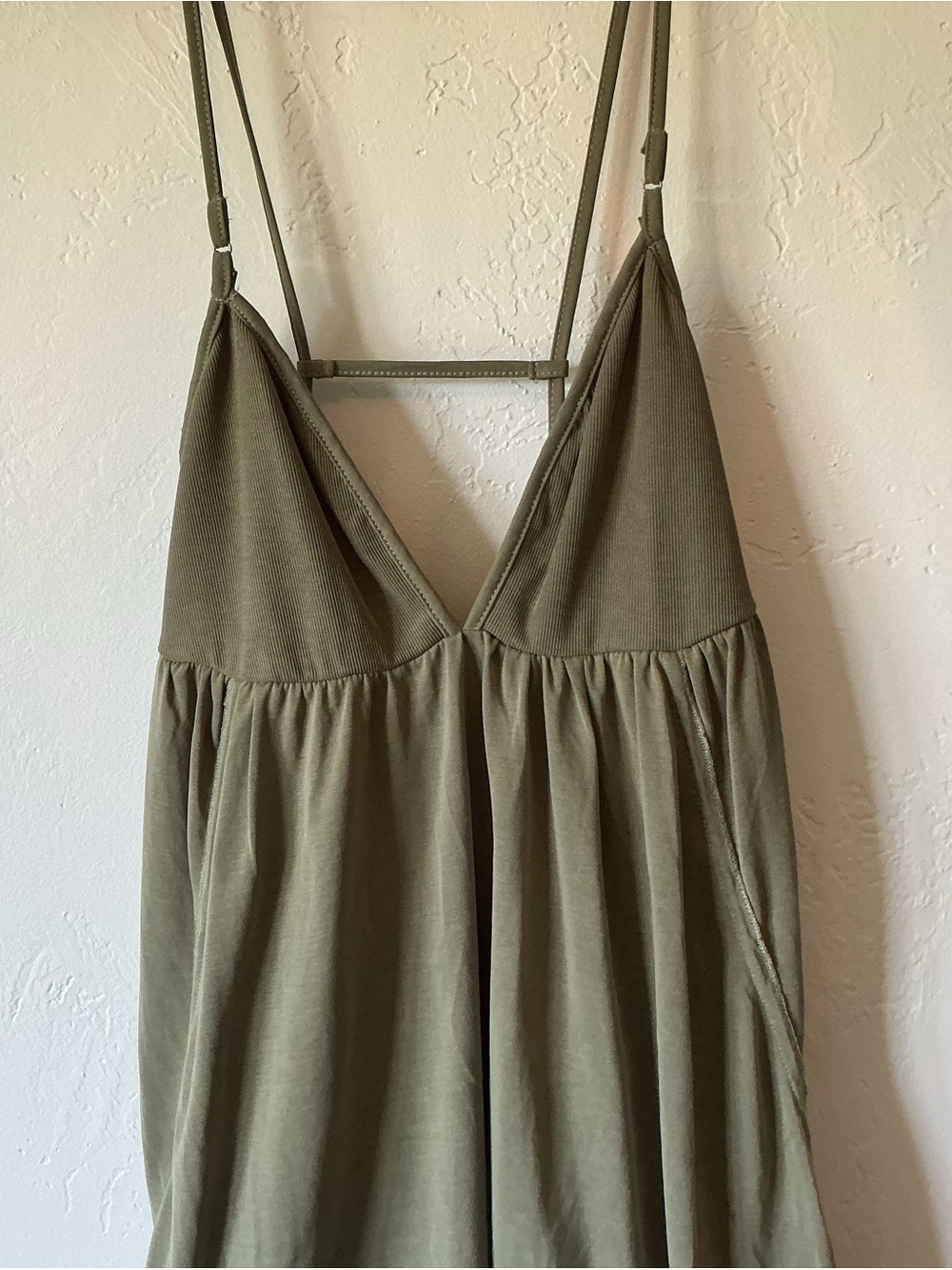 NWT Free People Olive Green Spaghetti Strap Babydoll Strappy Back Top - Picture 4 of 9